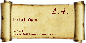 Loibl Apor névjegykártya